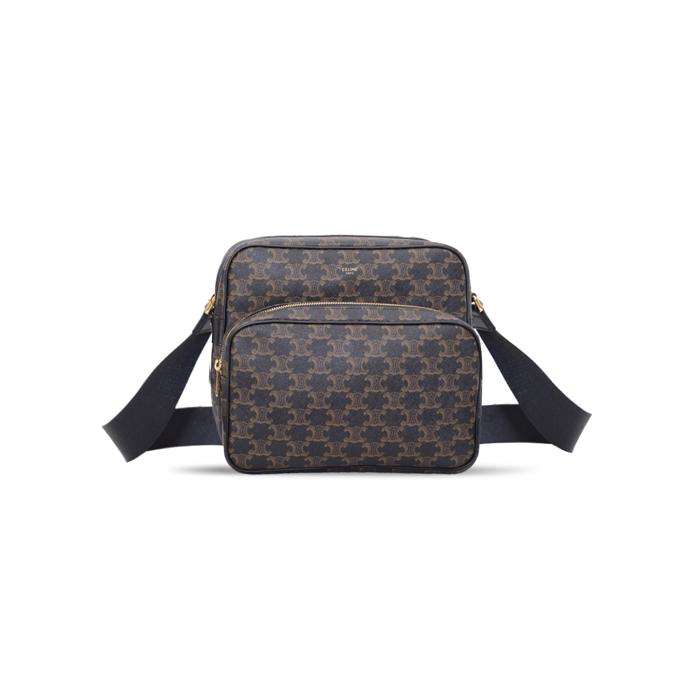 Ce**e large messenger bag in triomphe canvas and calfskin 190822bsz.38nv (26*23*13)